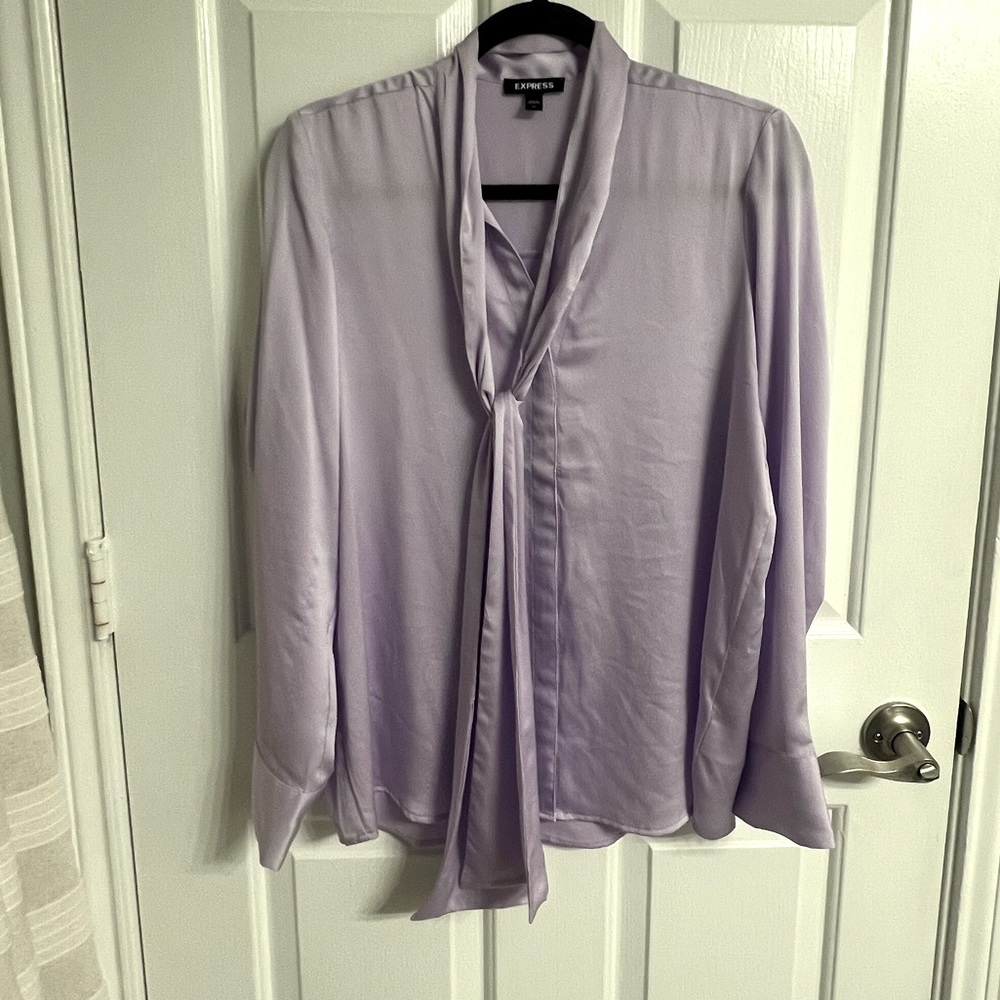 NWOT lavender tie neck blouse from Express